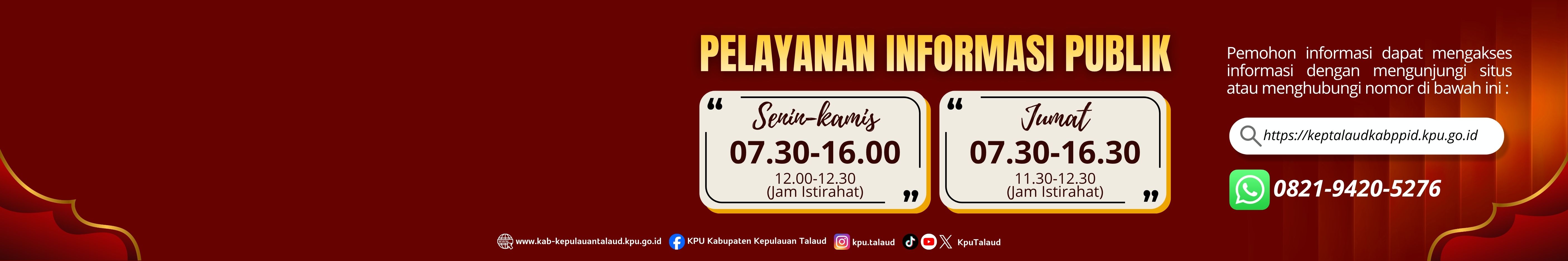 JADWAL PELAYANAN INFORMASI PUBLIK